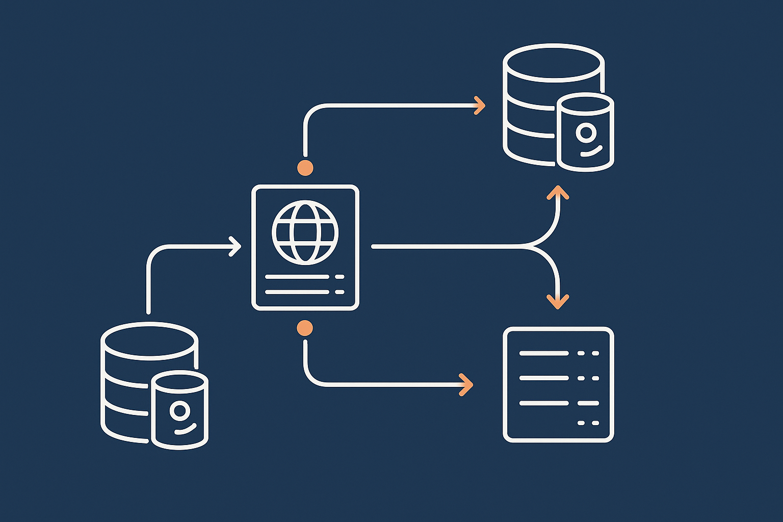 A high level flow showing how data moves from a live website into multiple backup locations and then back again during a restore, to reinforce the idea of off server and off site copies.