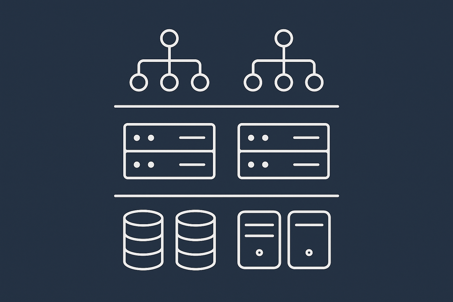 A layered diagram that illustrates redundancy at disk, server and network level so readers can picture where protection sits within the stack.