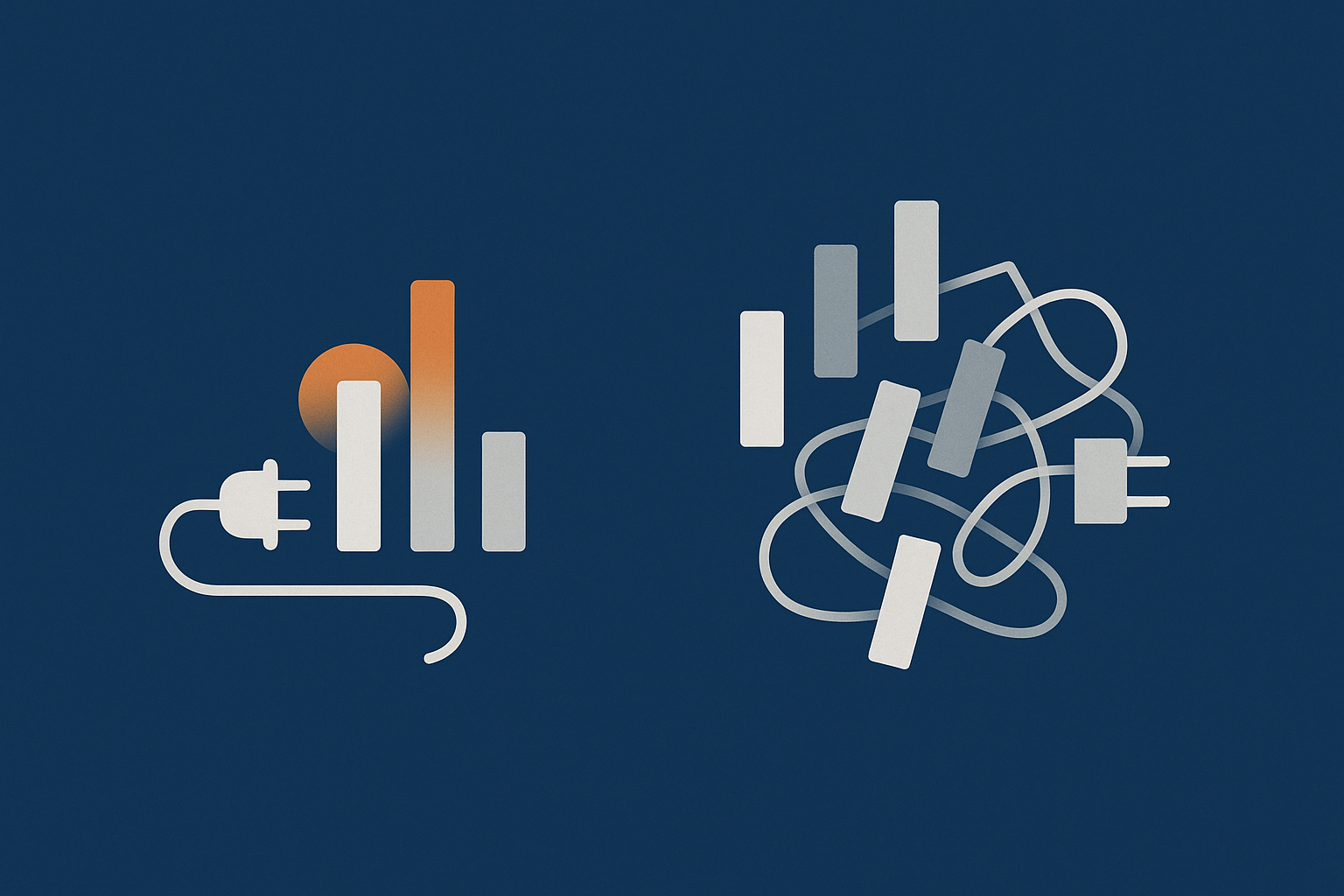An abstract visual comparing plugin quantity and quality, showing that many well built plugins can be better than a few poor ones.