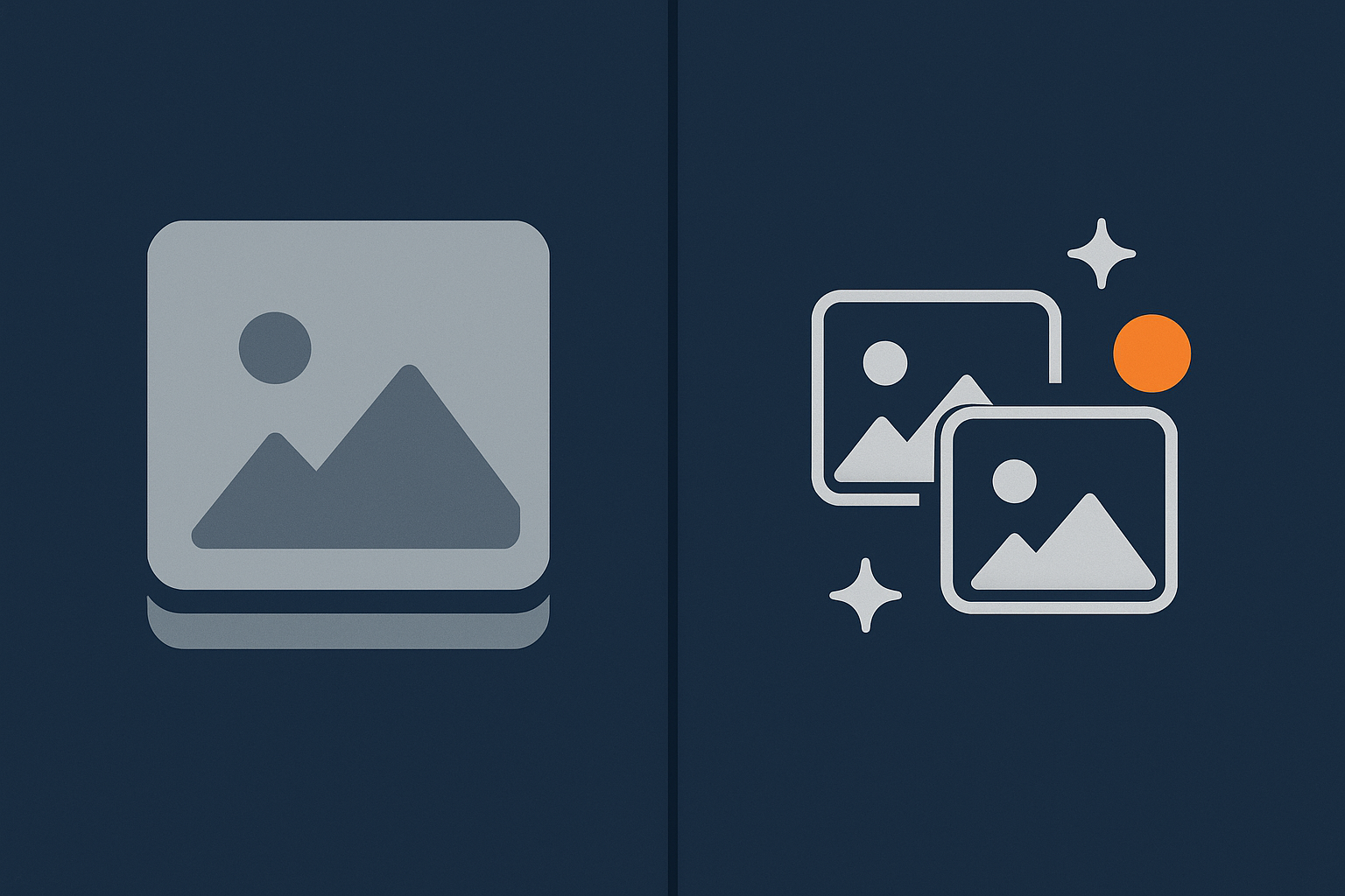 Before/after style illustration hinting at large, heavy product images being transformed into lighter, optimised AVIF/WebP versions.