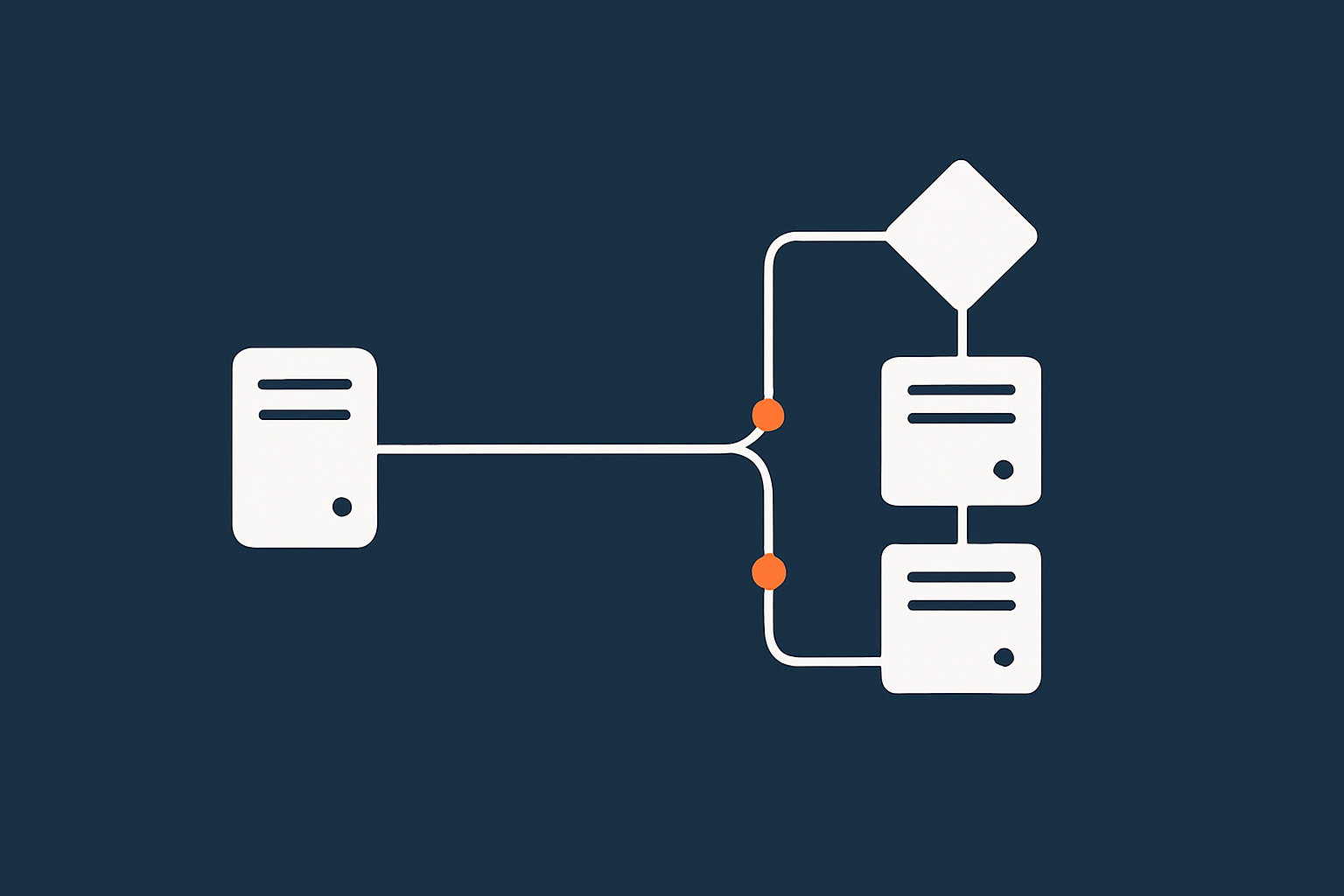 A side by side visual contrasting a single server setup with a simple redundant setup behind a load balancer, to make the idea of high availability architecture more concrete.