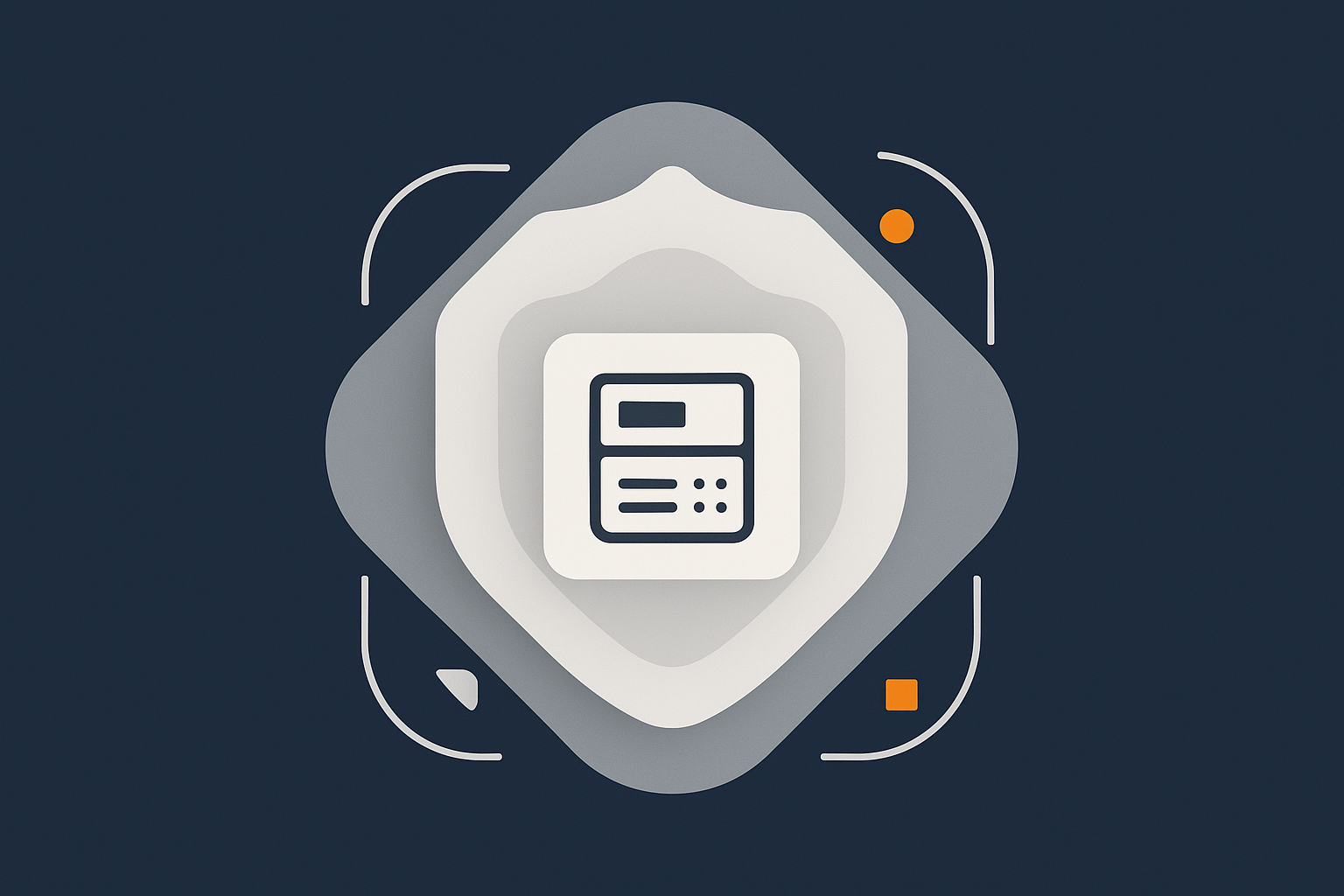 A high level stack diagram showing a managed hosting environment with layers for performance features, security hardening, backups and monitoring wrapped around the core application.