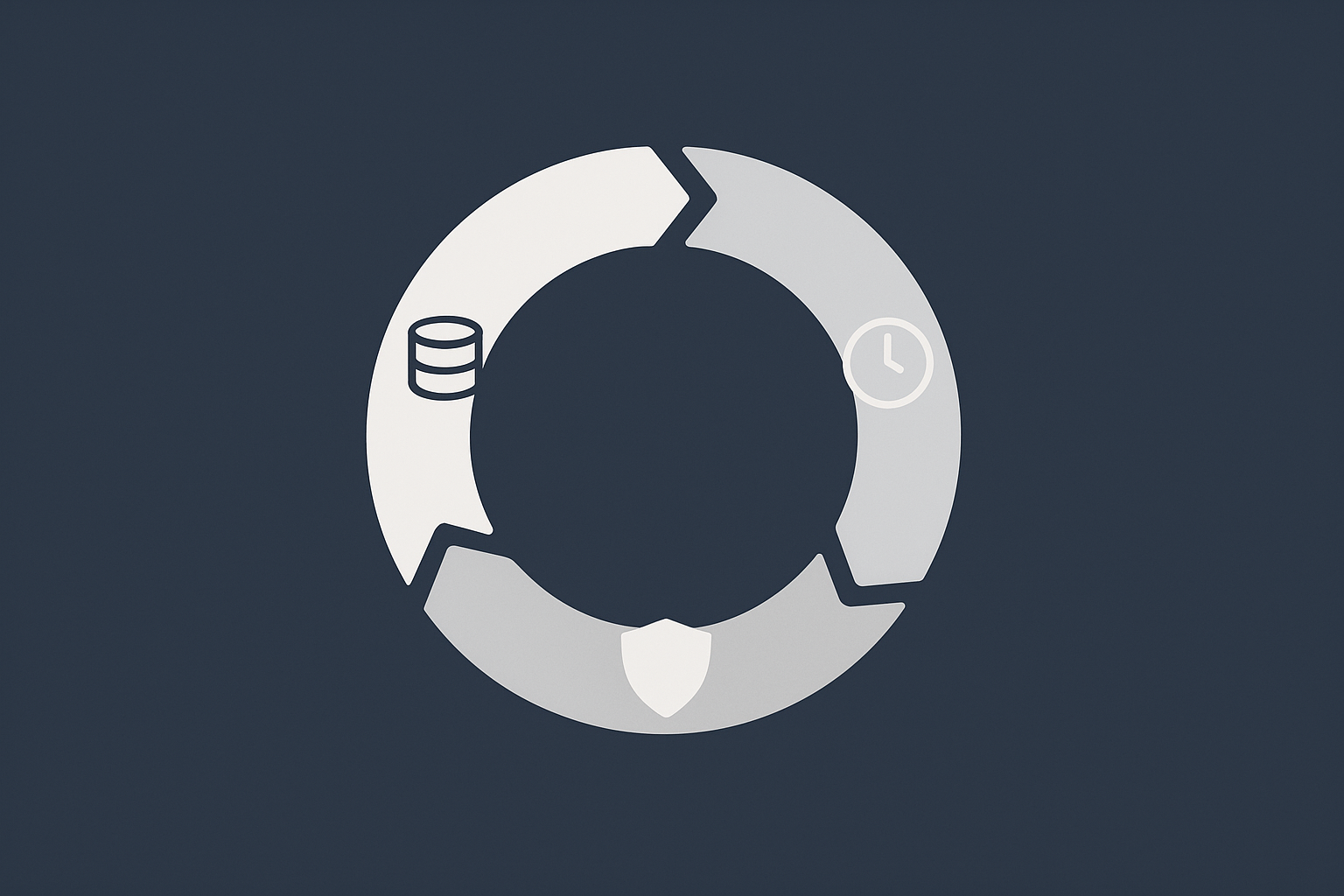A visual representation of a simple, repeatable maintenance cycle for a WooCommerce store, highlighting monthly and quarterly tasks in an abstract way.