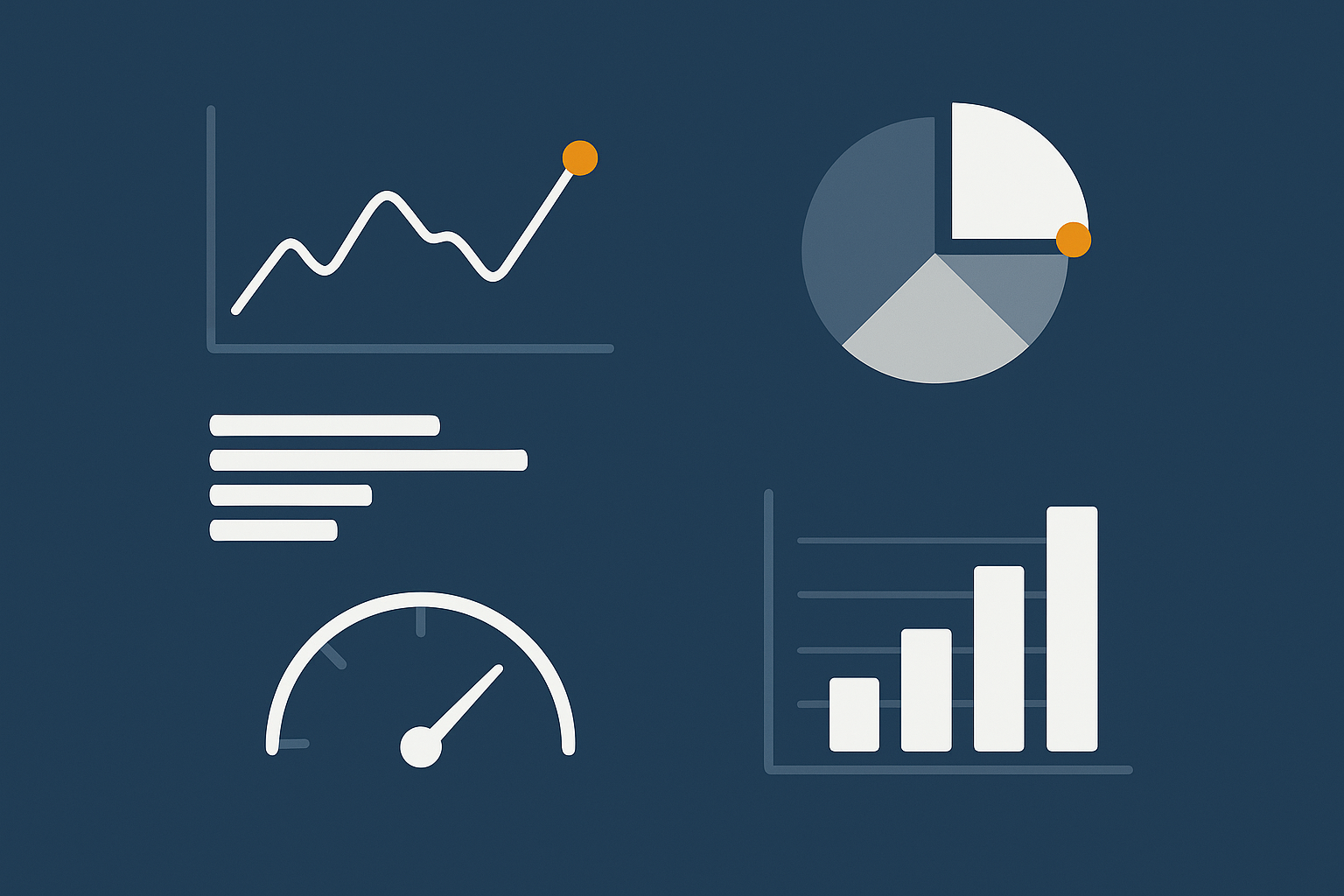 A conceptual dashboard view showing graphs and indicators for sent emails, bounces and spam placement, to reinforce the idea of ongoing monitoring.