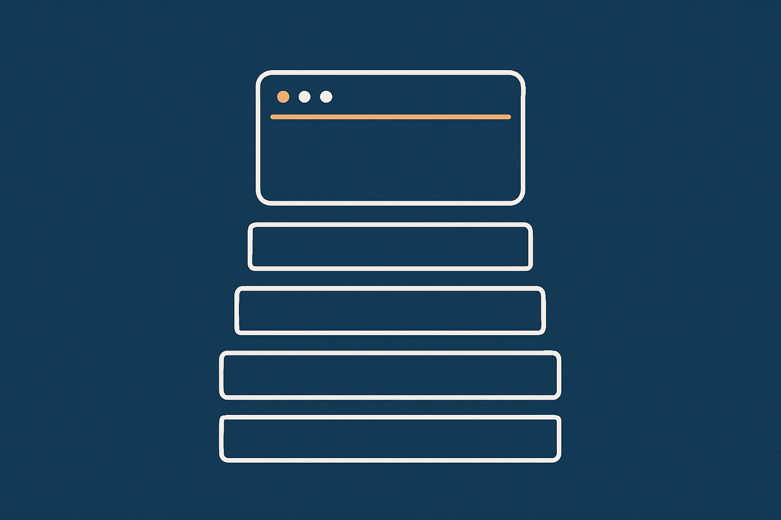 Layered stack illustration showing browser, CDN, origin web server, PHP and database as separate layers to help readers think about where a performance issue might live.