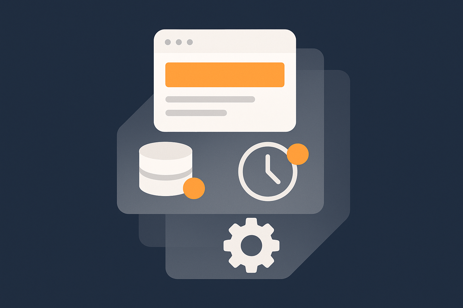 A layered graphic showing visible site elements on top and hidden technical layers underneath to represent hidden bloat in options and cron.