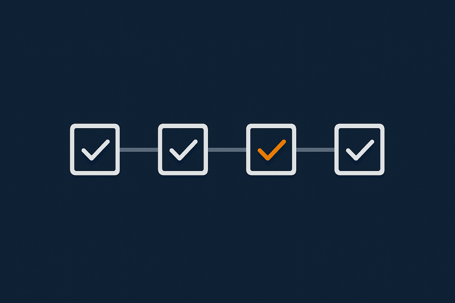 A checklist style visual showing a few abstract ticked boxes along a timeline, to reinforce the idea of Core Web Vitals work as a recurring, manageable routine rather than a one off task.