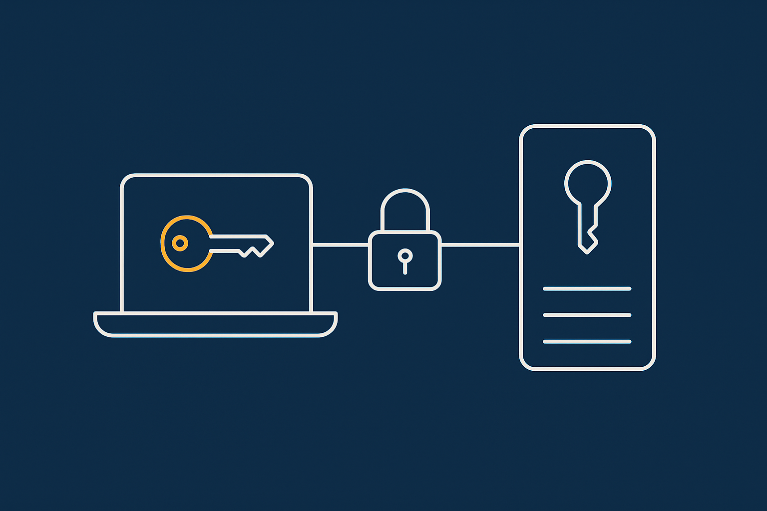 A simple diagram showing a laptop establishing an SSH connection to a VPS using a key pair, highlighting the difference between the private key on the laptop and the public key on the server.