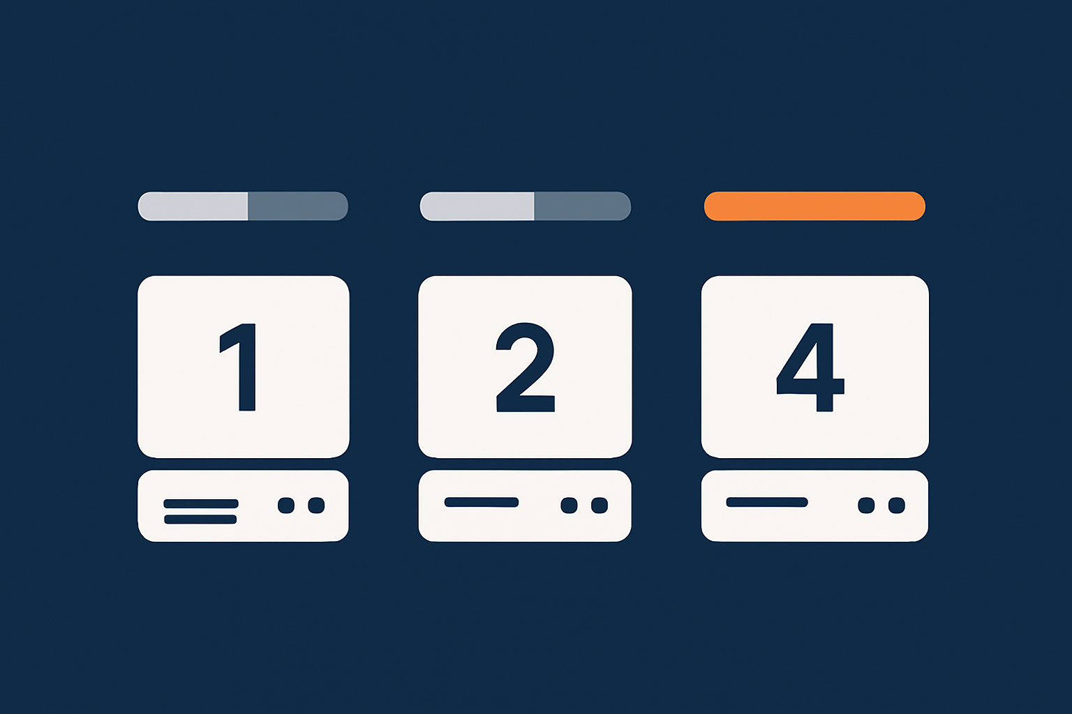 Visual comparison of load average relative to 1‑core, 2‑core and 4‑core servers, to help readers intuitively grasp when a given load value is low, moderate or high.