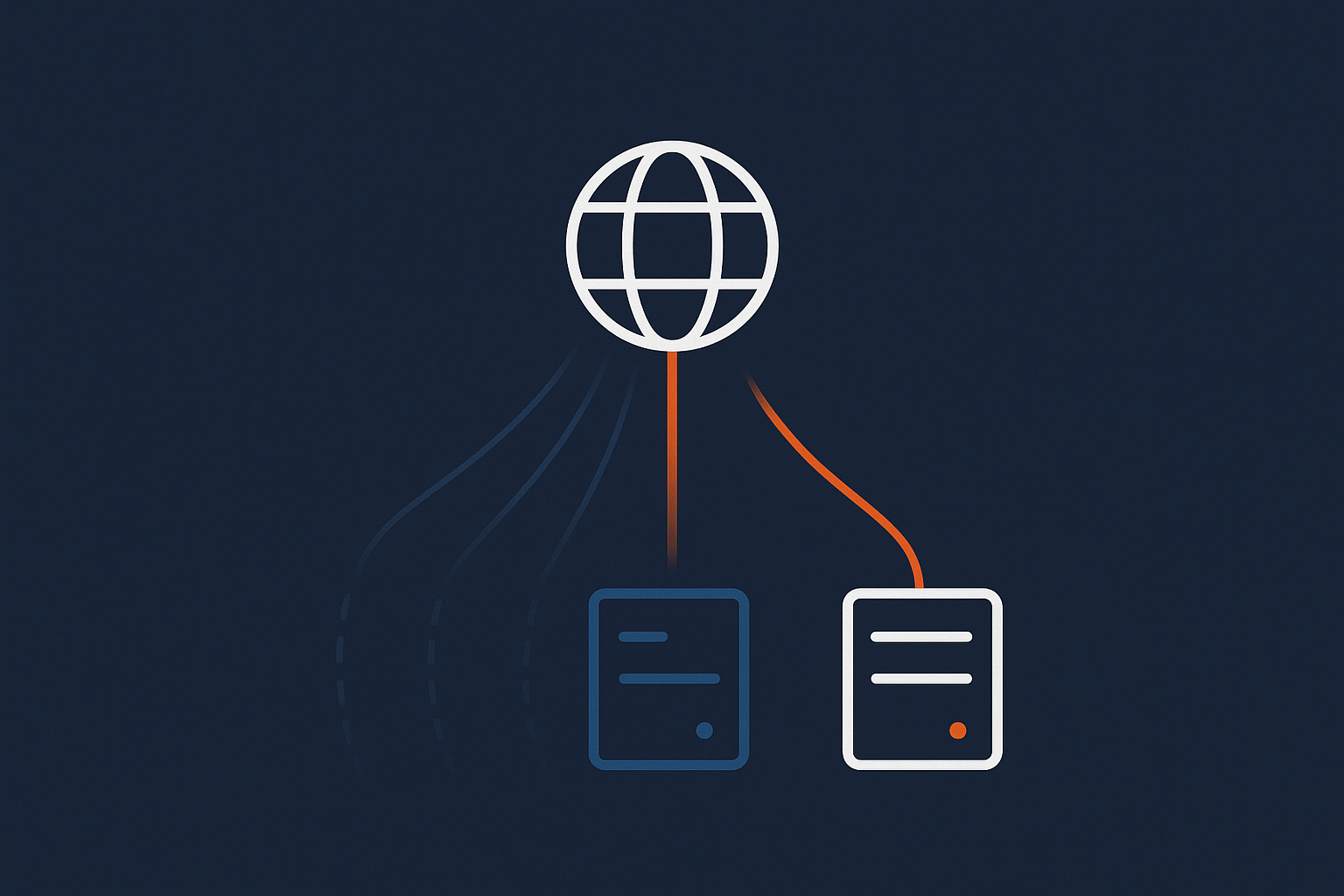 Diagram showing DNS change propagation from a domain to the new host, with some users still hitting the old server briefly, to explain why an order freeze is needed.