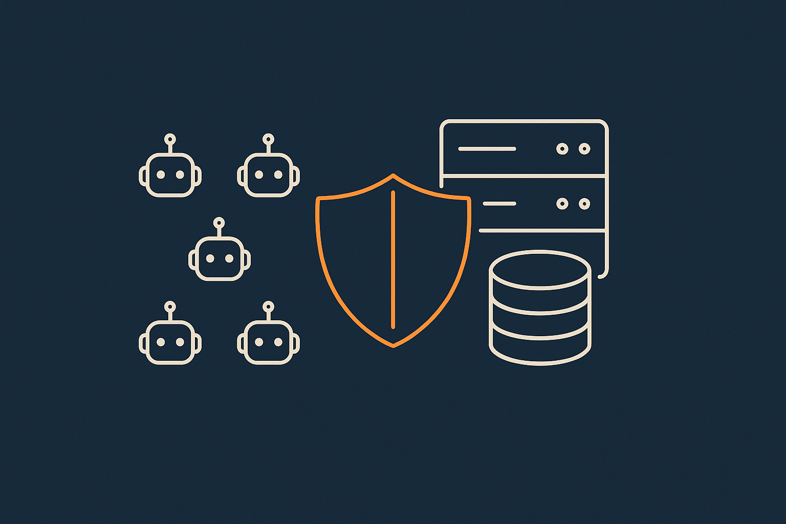 Diagram showing bad bots being filtered at the network edge before they can hit the origin server or external storage, illustrating how network‑level protection reduces load.