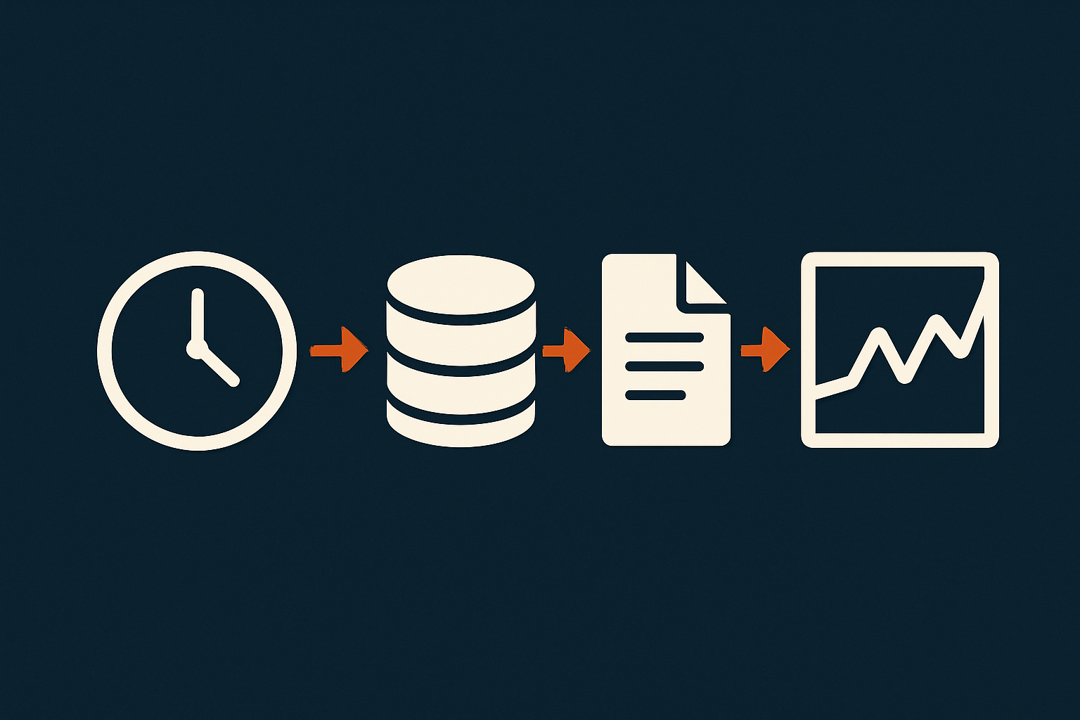 A flow diagram that shows cron triggering WooCommerce cleanup tasks, which then prune sessions, logs and old orders, followed by monitoring, to reinforce the idea of safe, automated maintenance.