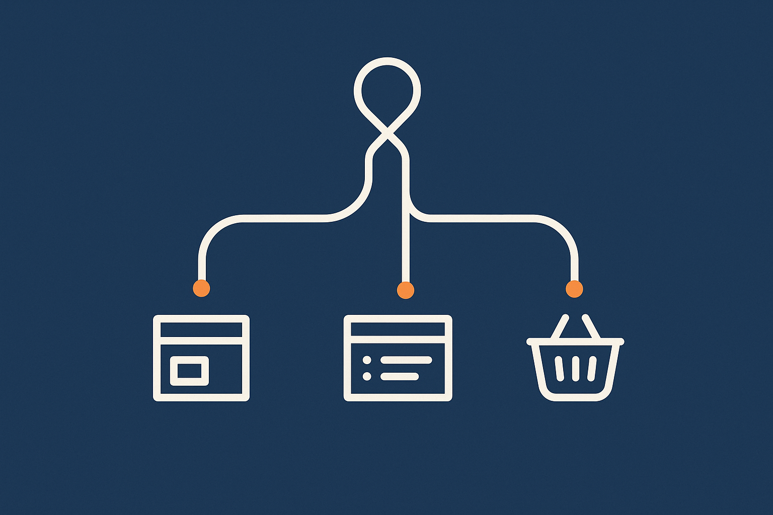 An image that represents different business scenarios (simple brochure site, lead‑generation site, ecommerce store) as distinct icons branching from a central decision point.
