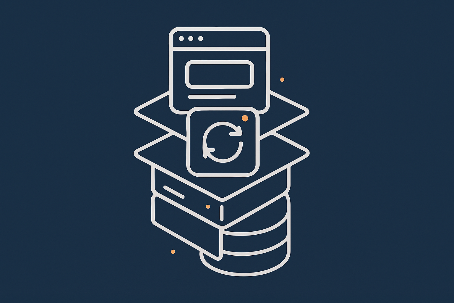 A layered diagram showing browser, edge cache, web server and WordPress/PHP, highlighting where caching sits to reduce CPU and memory usage on the origin server.