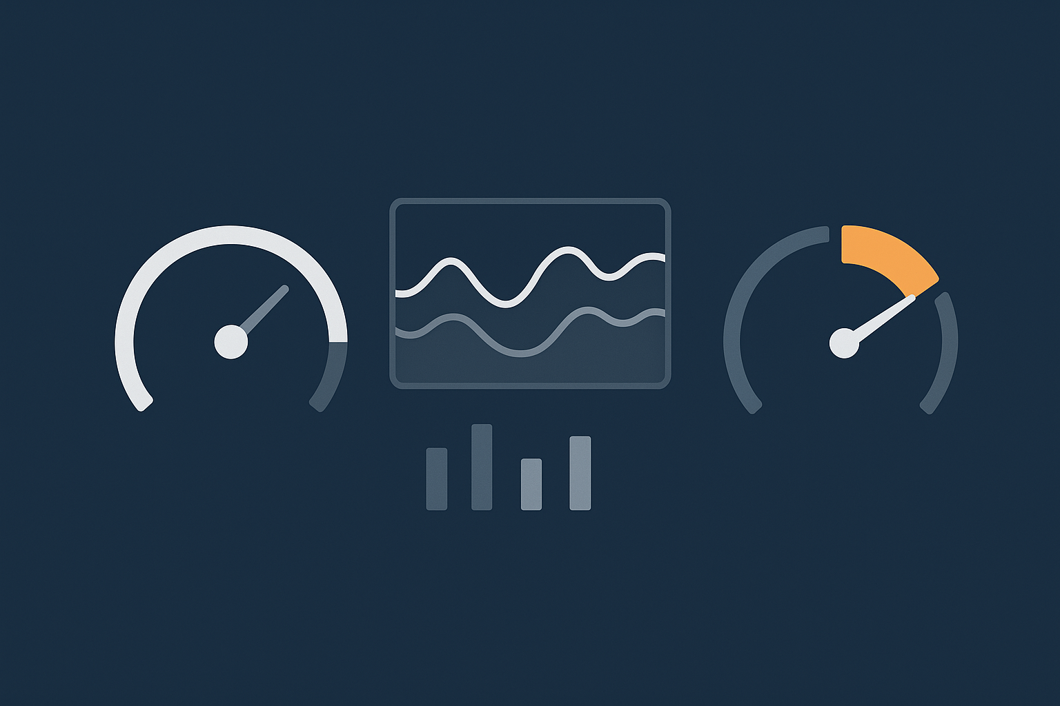 An abstract dashboard‑style visual showing CPU, RAM and Disk I/O metrics, with the disk I/O element emphasised to illustrate how it can be the real bottleneck.