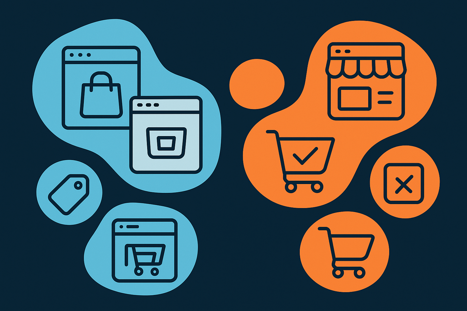 A visual map of common WooCommerce page types grouped into 'safe to cache' and 'do not cache' zones to help readers remember the categories.
