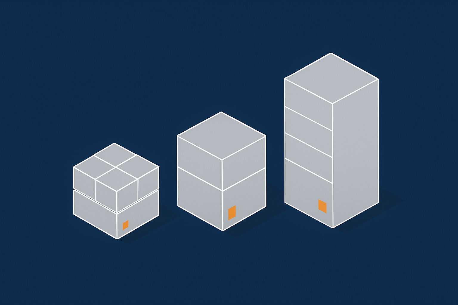 A visual comparison of shared hosting, managed WooCommerce hosting and virtual dedicated servers as three separate but related blocks, highlighting increasing isolation and resources.