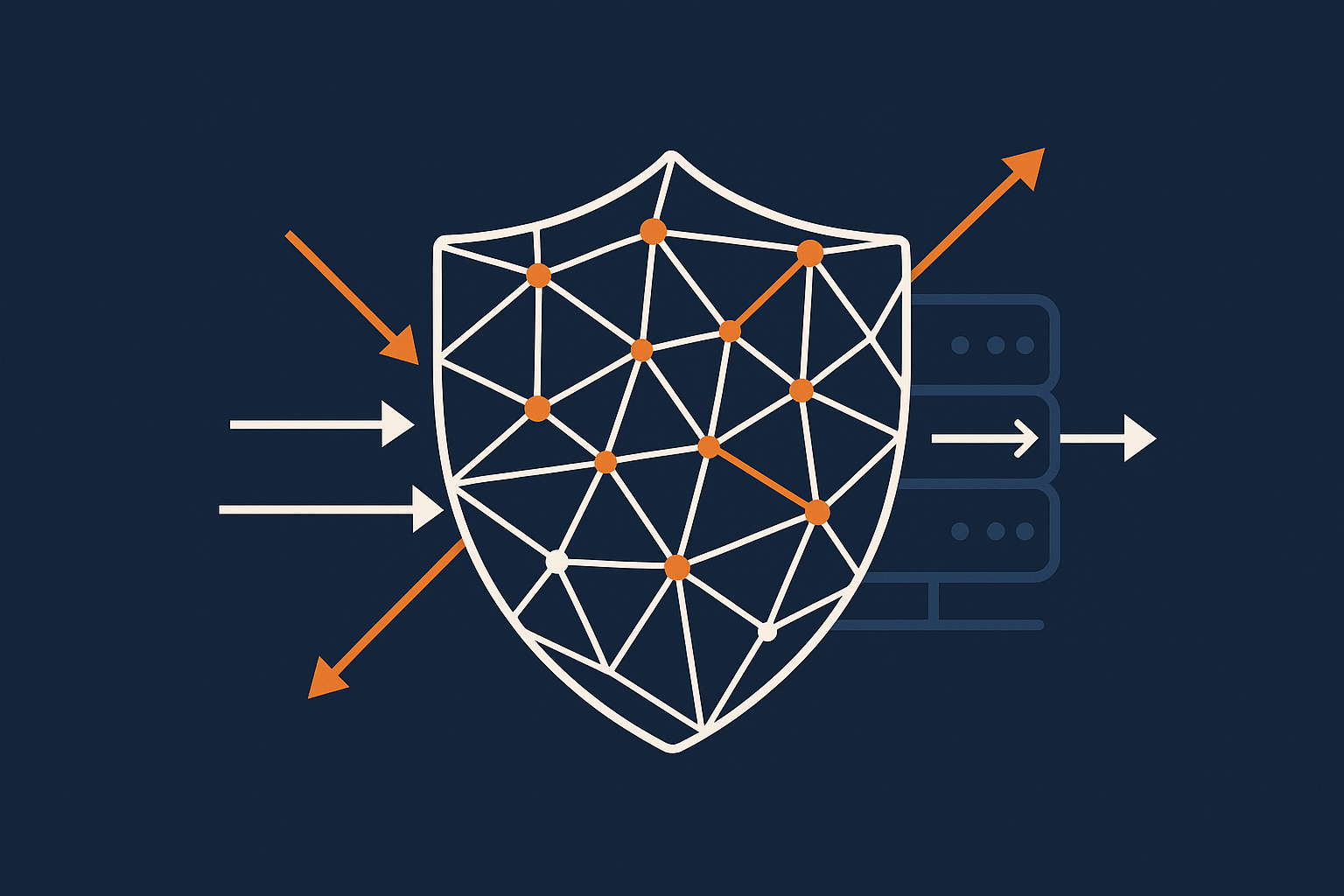 A visual showing the G7 Acceleration Network style layer in front of a WooCommerce server, caching pages and blocking bad bots before they hit PHP.