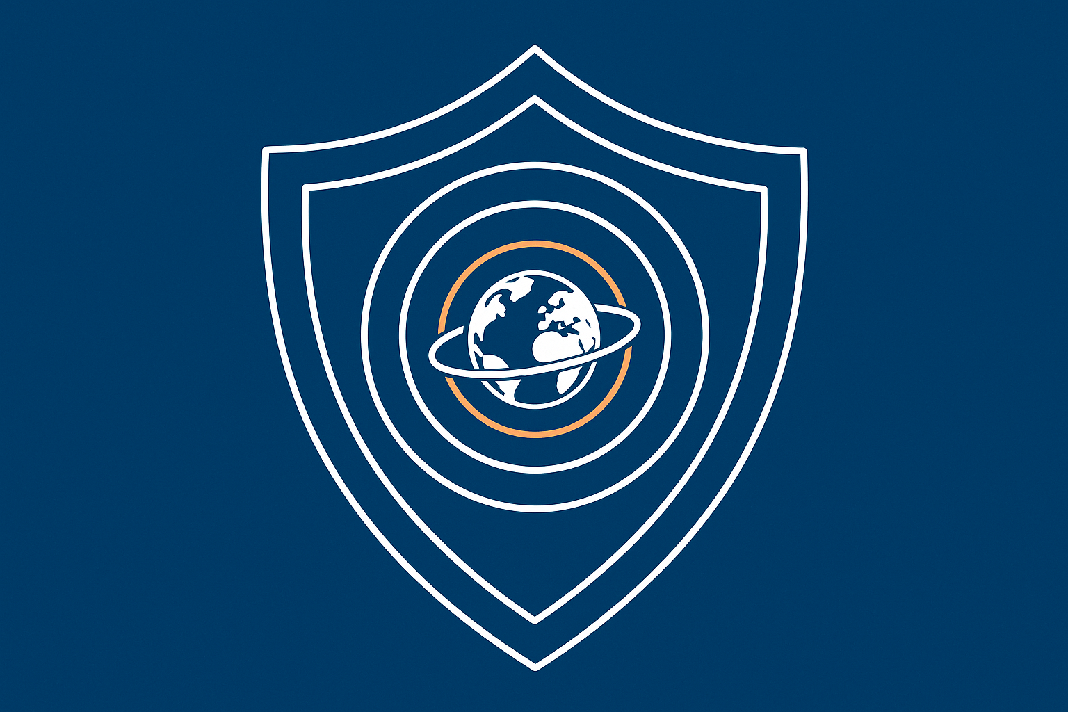 A conceptual illustration of a domain protected by SPF, DKIM and DMARC, helping readers visualise these as layered checks around their email.