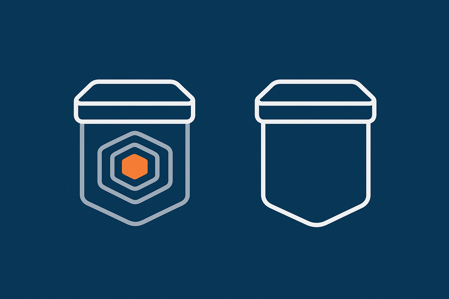 Abstract side by side comparison visuals for Redis and Memcached as two containers, hinting at features like persistence and memory usage without words.